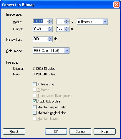 ���������� ���� Convert to Bitmap