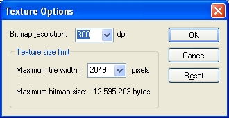Диалоговое окно Texture Options Диалоговое окно Texture Options